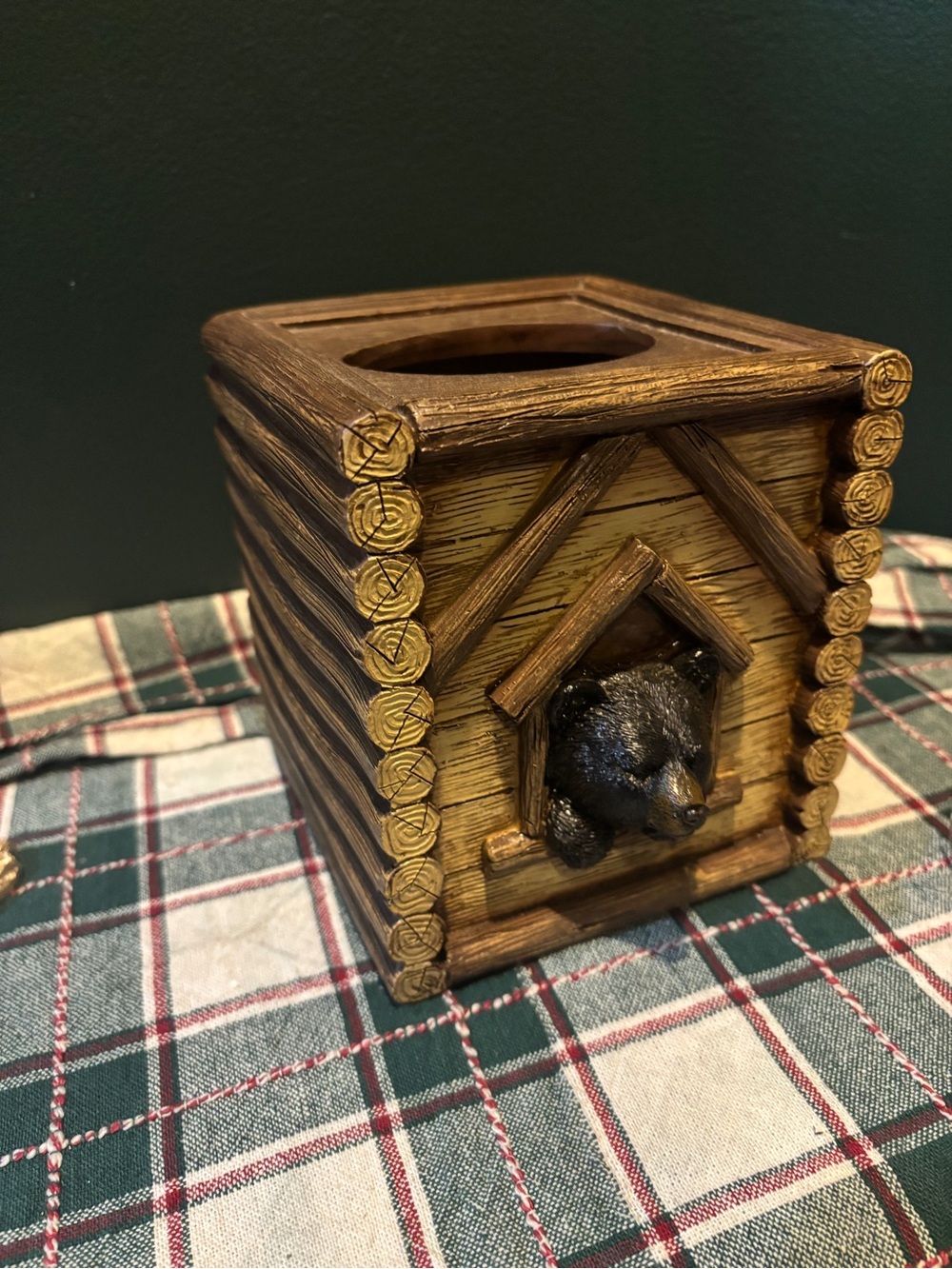 Bear Lodge Heavy Vintage Decorative Tissue Box Cover